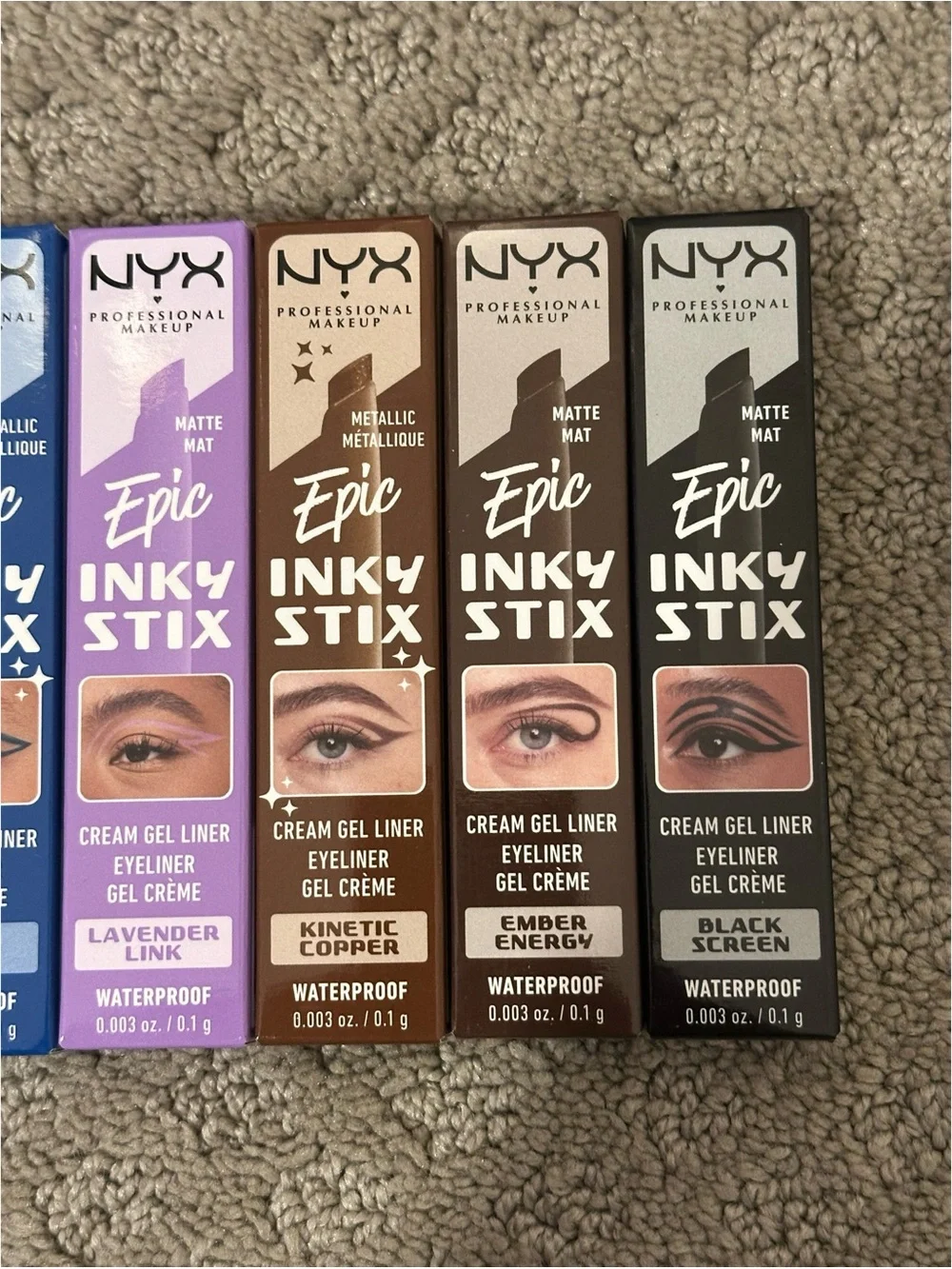 BRAND NEW NYX Epic Inky Stix Cream Gel Eyeliner Waterproof Bundle of 8 Shades